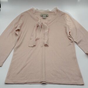 Banana Republic Pink Lace Up Cashmere Silk blend Sweater Women’s medium